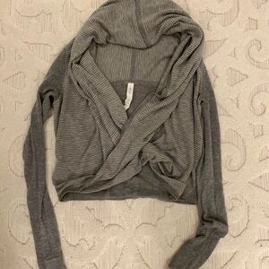 Lululemon Gray Hooded Wrap Sweater